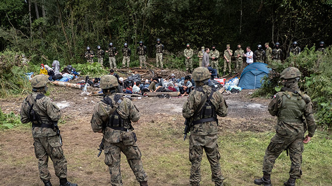 Flüchtlinge an der Polnisch-belarussischen Grenze