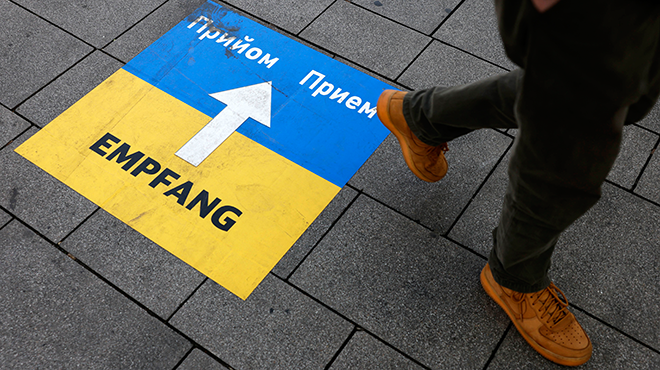 Ukraineflagge Köln Bahnhof