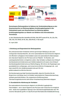 Stellungnahme gegen Lex Palantir